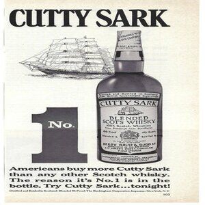 1967 Cutty Sark Blended Scots Whiskey Americans Vintage Magazine Print Ad/Poster
